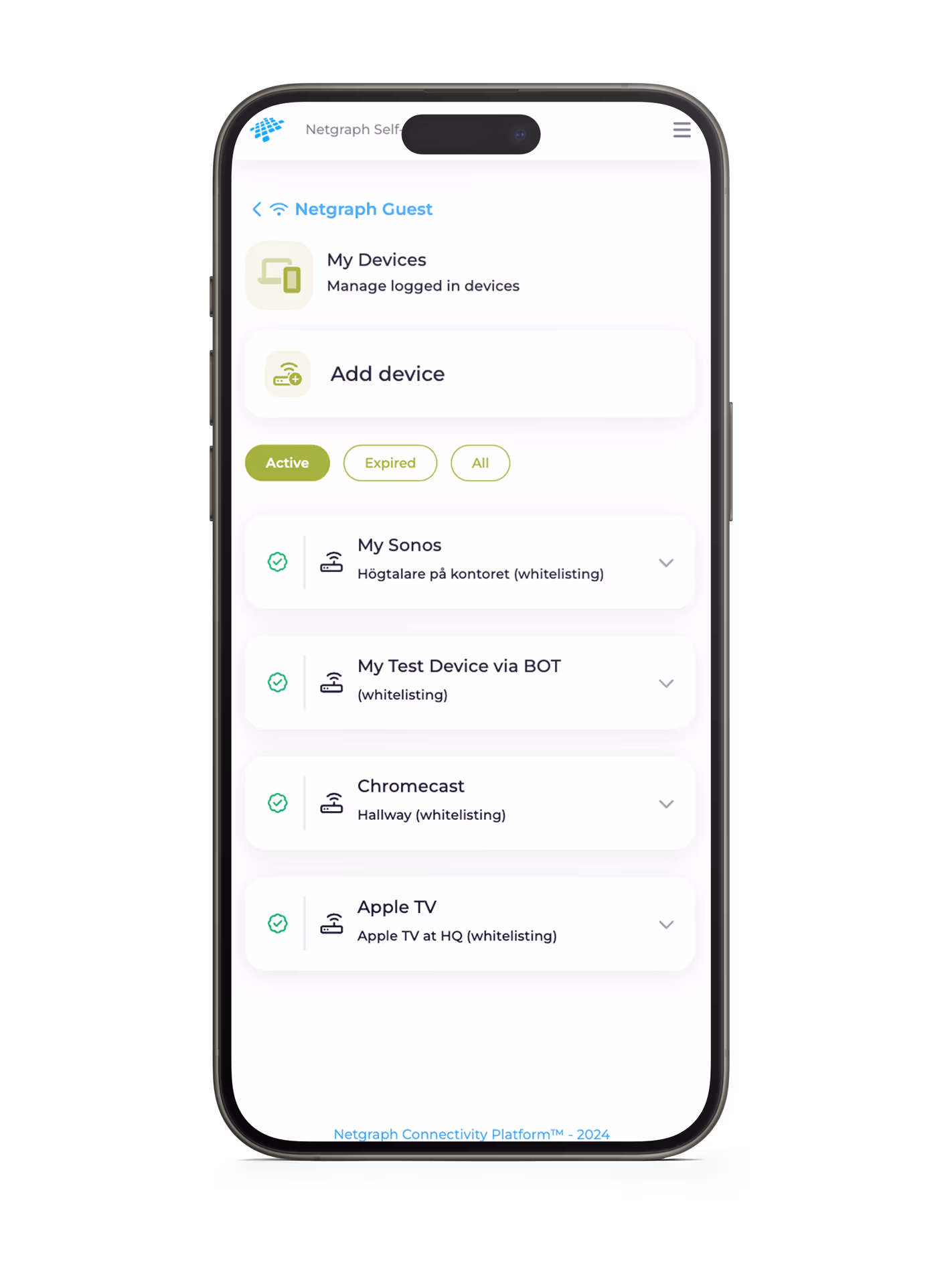 Self-Service Portal — whitelisting interface