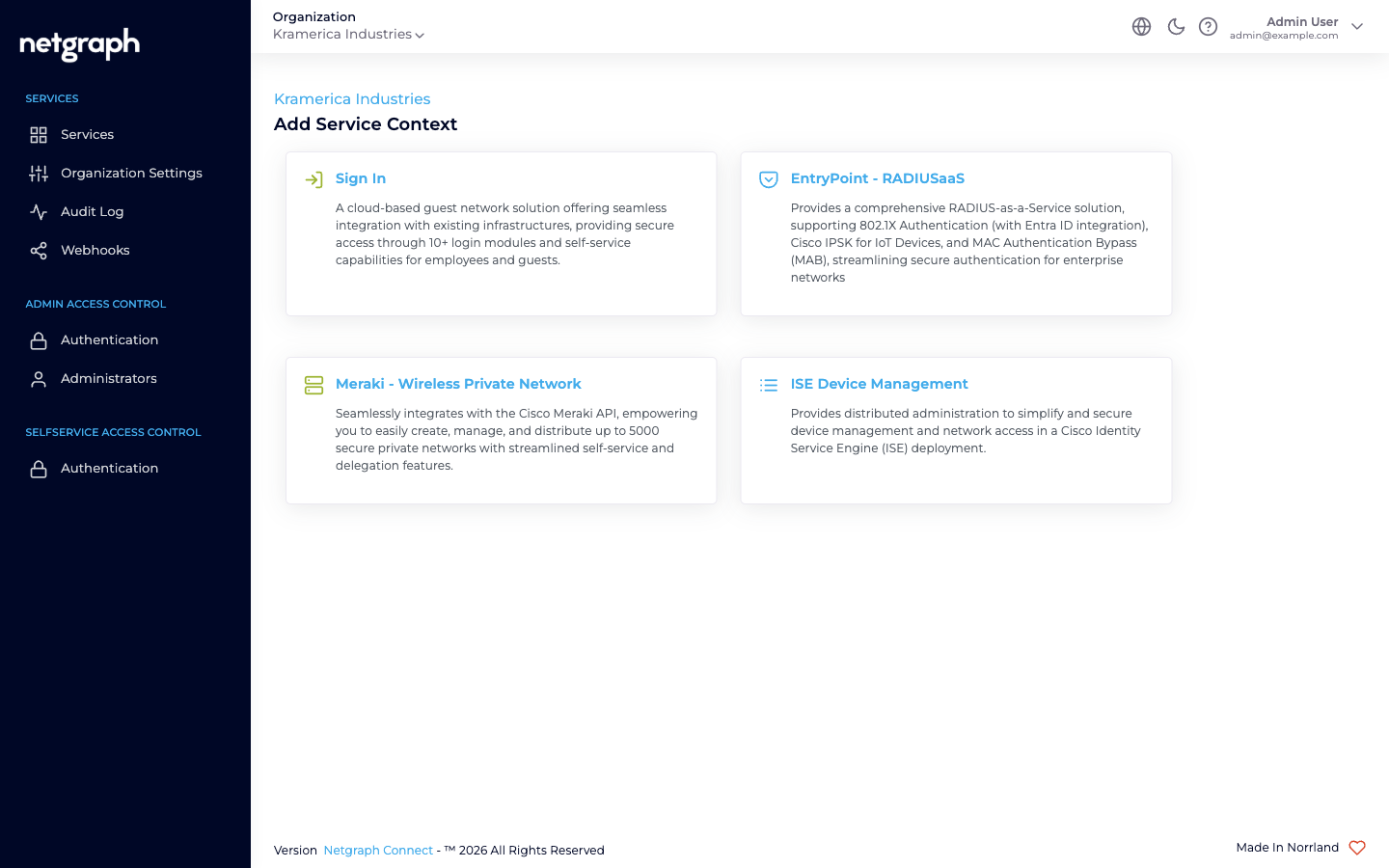 Add Service Context picker
